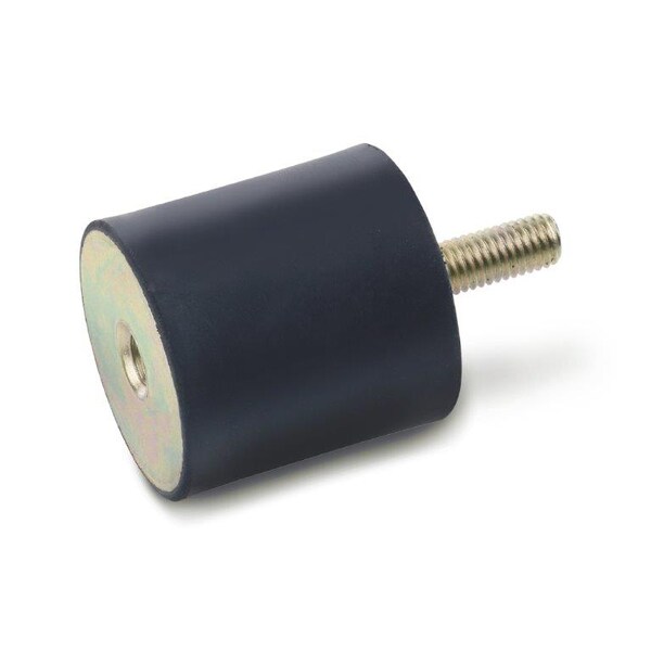 GN351.2-79-57-1/2X13-55 Rubber Bmpr, 1 Tapped Hole and 1 Threaded Stud